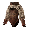 Viking Print Women's Hooded Jumpsuit Two-Piece Set