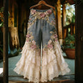 Women's Bohemian Floral Embroidered Patchwork Art Jeans