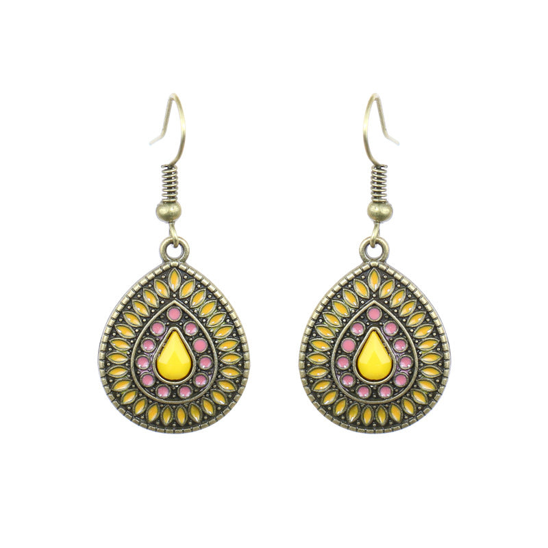 Women's Bohemian Exotic Water Drop Flower Earrings