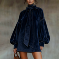 Women's Western Retro Style Autumn And Winter New Suede Dress