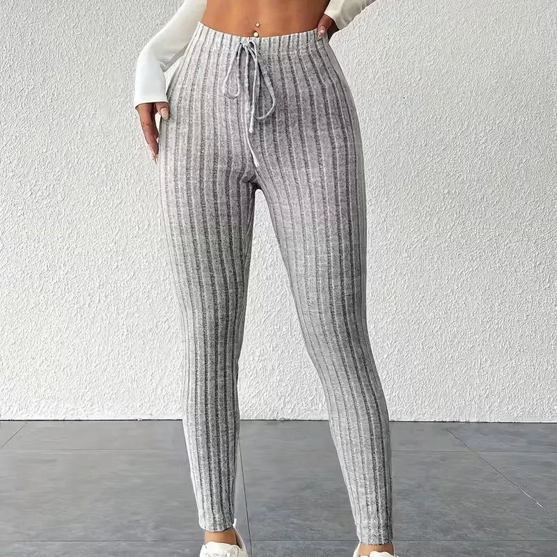 Women's High-Waisted Ribbed Leggings