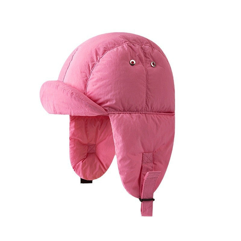 Trapper Down Beanie Hat With Ear Flaps And Adjustable Strap