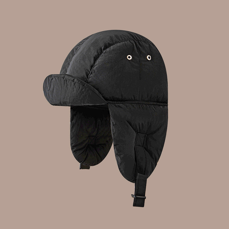 Trapper Down Beanie Hat With Ear Flaps And Adjustable Strap