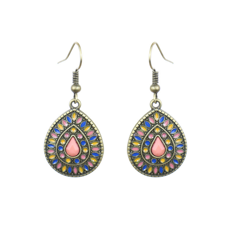 Women's Bohemian Exotic Water Drop Flower Earrings