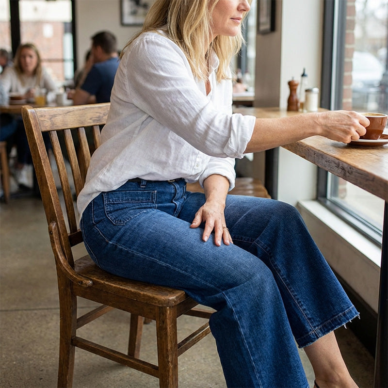 Women's High-Rise Wide-Leg Jeans – Tummy Control, Elongating Fit & Premium Denim in 4 Versatile Washes