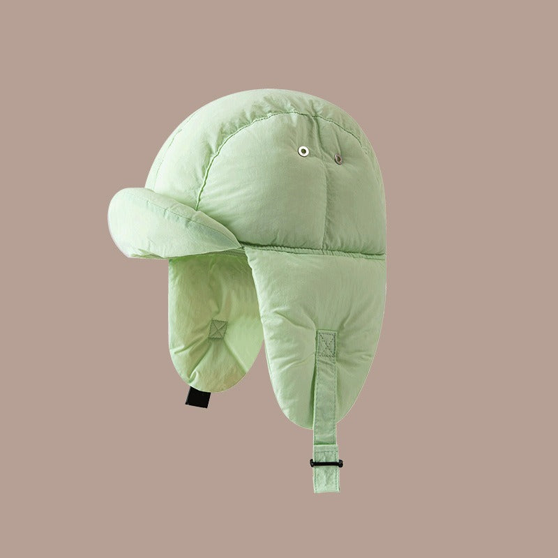 Trapper Down Beanie Hat With Ear Flaps And Adjustable Strap