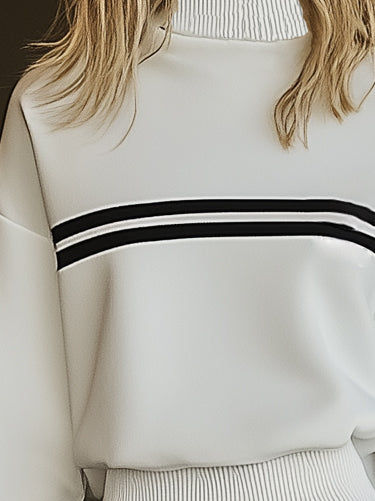 銆�24-hour shipping out銆慒ashionable Sports Style Striped Sweatshirt Long Sleeve Mini Dress