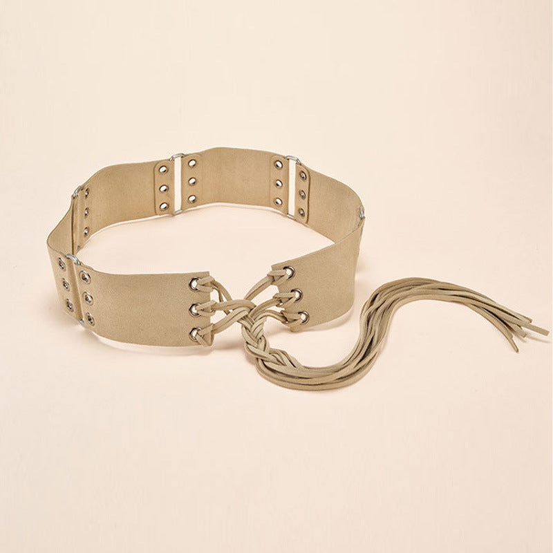 Knotted Belt With Long Tassels