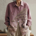 Women's Japanese Floral Art Button Down Comfy Shirt