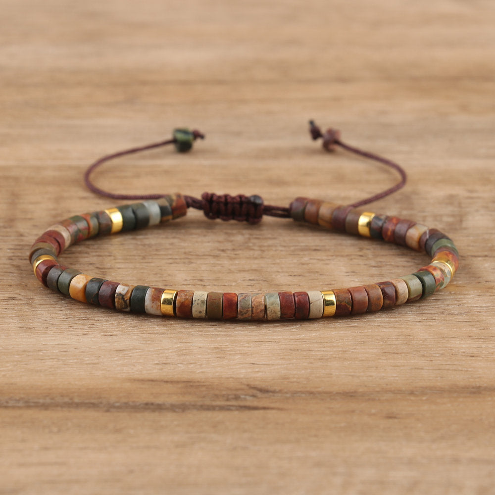 Unisex Vintage Natural Stone N Bracelet