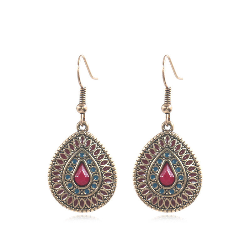 Women's Bohemian Exotic Water Drop Flower Earrings