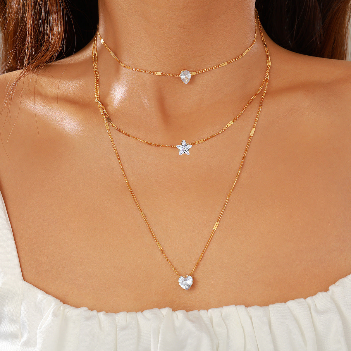 Mother's Day Girlfriend Gift Personalized Multi-layer Chain Necklace Tassel Necklace Small Bar Pendant