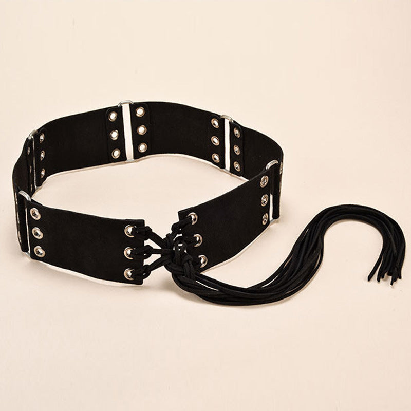 Knotted Belt With Long Tassels