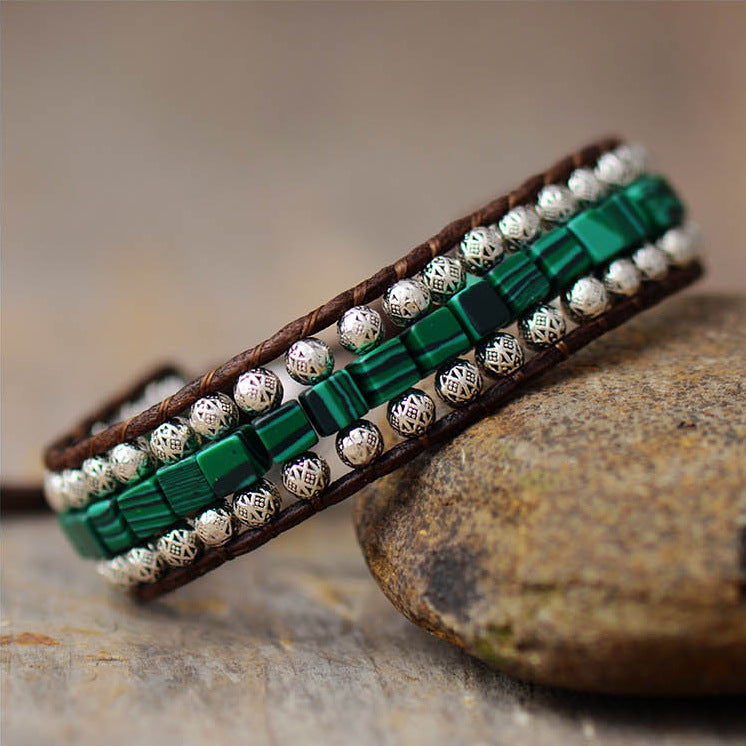 Unisex Malachite Natural Stone N Bracelet
