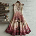 Women's Tree Of Life Pink Ribbon Embroidery Tank Maxi Dress