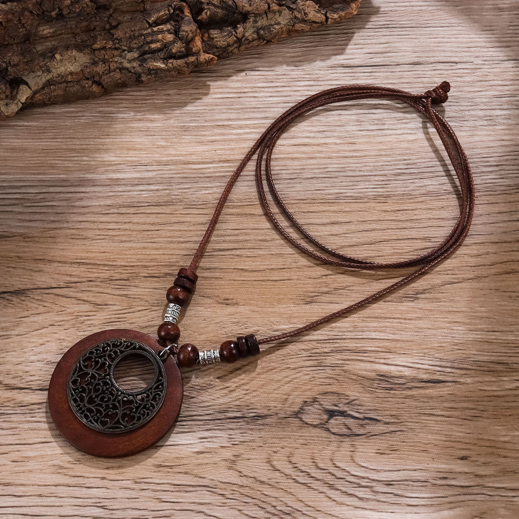 Women's Bohemian Wooden Alloy Necklace