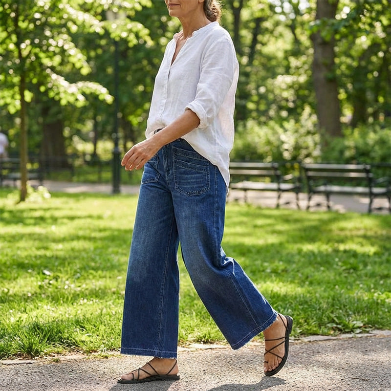 Women's High-Rise Wide-Leg Jeans – Tummy Control, Elongating Fit & Premium Denim in 4 Versatile Washes