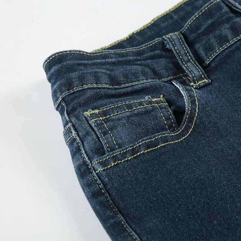Vintage Bohemian Rose Embroidered Washed Flared Jeans