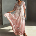 Women's Retro Bohemian Floral Print Dress
