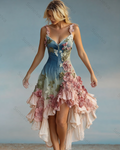 Floral Embroidery Gradient Elegant Dress 2795