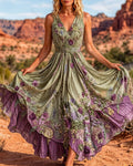 Women's Summer Floral Embroidered Full Skirt Dress 7273
