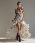 Summer outdoor ruffle patchwork dress7303