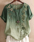 Women's Spring/Summer Fashion Floral Embroidered Top 9237