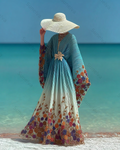 Seaside Vacation Bohemian Style Full-Length Dress 6046