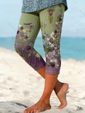 Women's Outdoor Fashion Gradient Color Floral Embroidery Leggings  4643