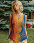 Women's Spring/Summer Fashion V-Neck Sleeveless Top 4164