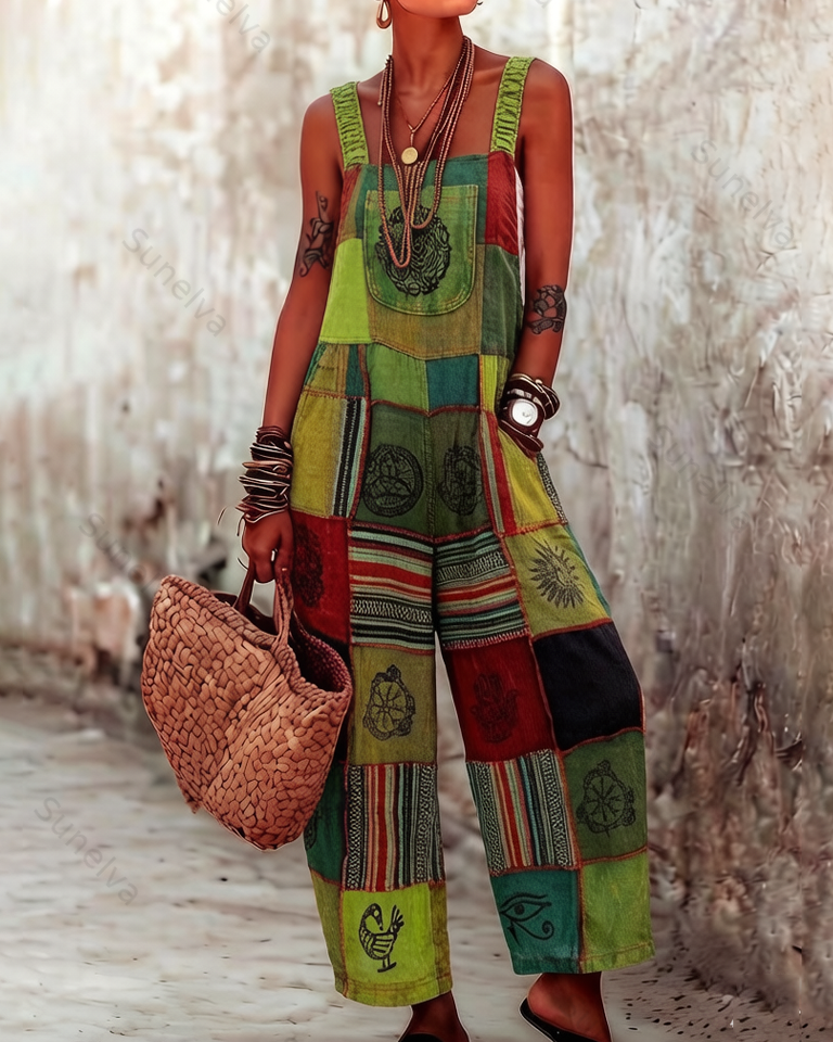 Elegant and Stylish Women's Boho-Style Embroidered Jumpsuit  5874