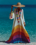 Seaside Vacation Bohemian Style Full-Length Dress 2854