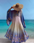 Seaside Vacation Bohemian Style Full-Length Dress 3804