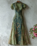 Women's Elegant Snake Print Irregular Mesh Dress 8547
