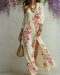 Women's Summer Pink Floral Embroidered Dress 3677