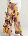 Women's Summer Elegant Ruffle Patchwork Jeans  9665