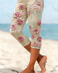 Women's Outdoor Fashion Gradient Color Floral Embroidery Leggings  3985