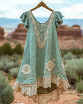 Women's Summer Floral Embroidered Patchwork Linen Blouse 6909