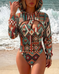 Women's Trendy Printed Hooded Jumpsuit Two-Piece Set 2383