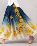 Women's Elegant Floral Embroidered Skirt 1080