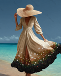 Seaside Vacation Bohemian Style Full-Length Dress 9191
